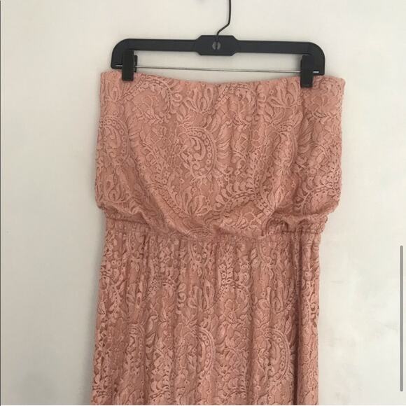 MANGO Lace Blouson Strapless Long Maxi Dress - Picture 7 of 8